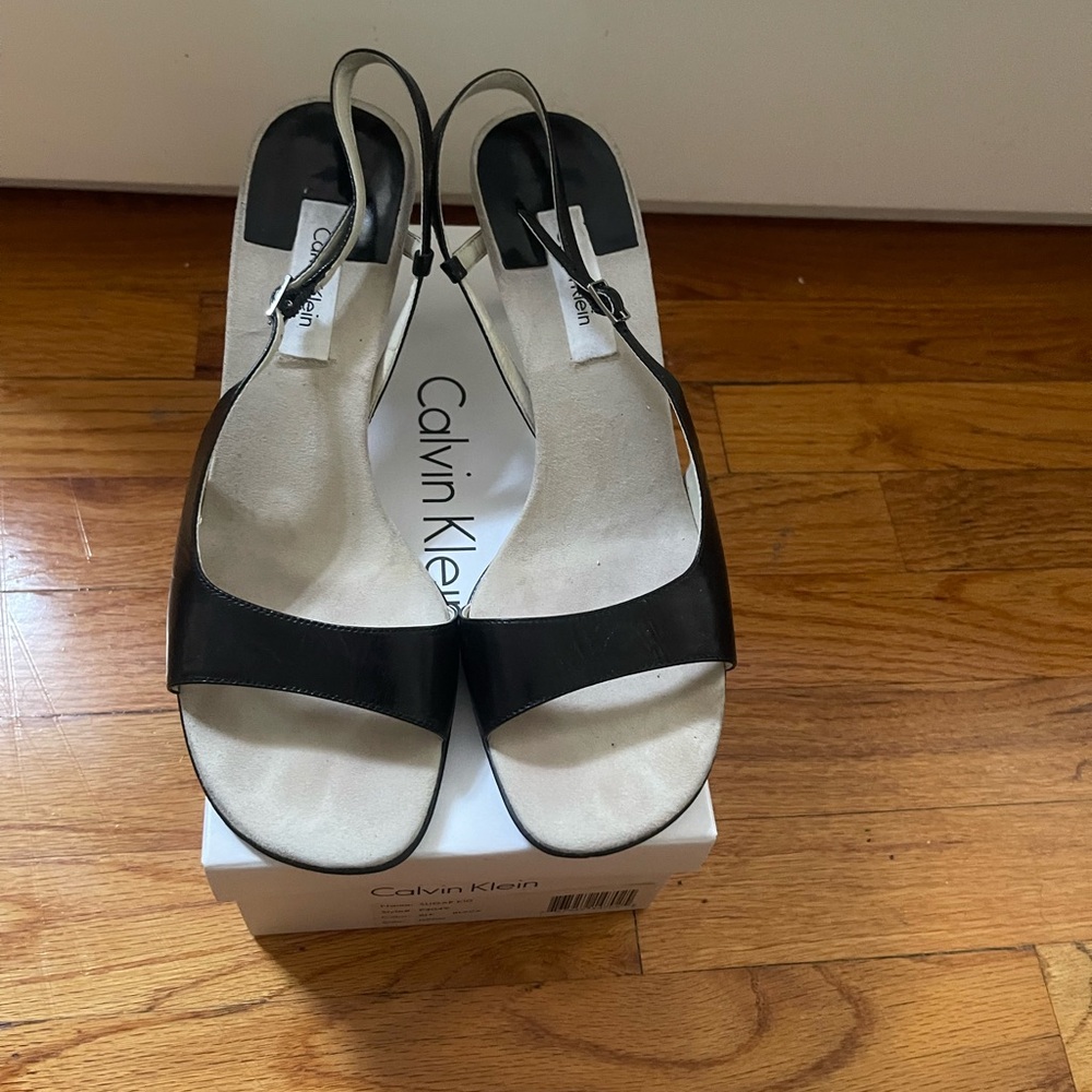 Calvin Klein Sugar Kid Black Slingback Sandals for Women
